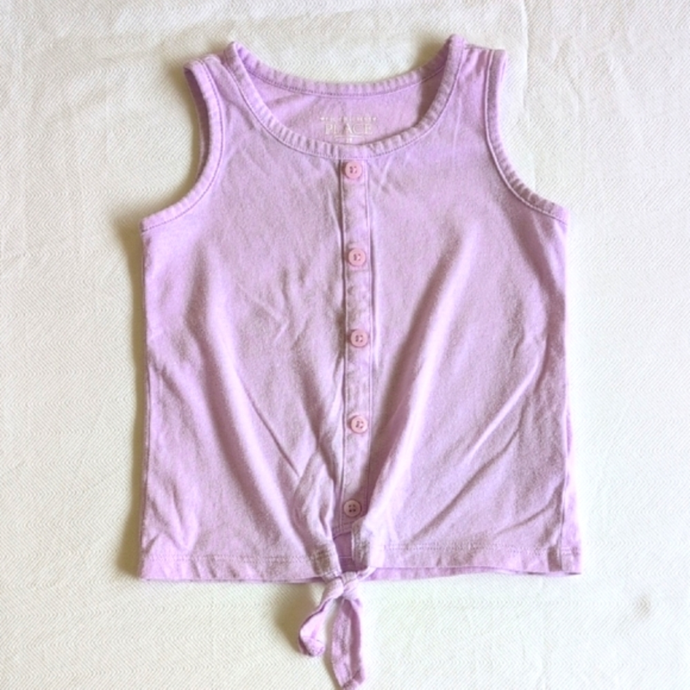 children's place lilac purple cotton blend tank top with tie hem 2T toddler girl